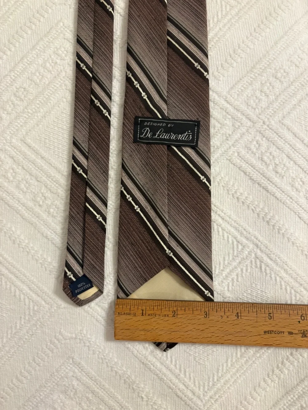Vintage 1970s De Laurentis Striped Wide Blade Necktie - 3.25